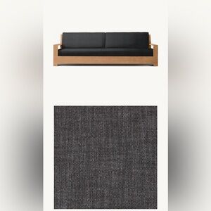 Restoration Hardware Black Belvedere Luxe 101 1/4in Sofa Cushion Cover (Casings)